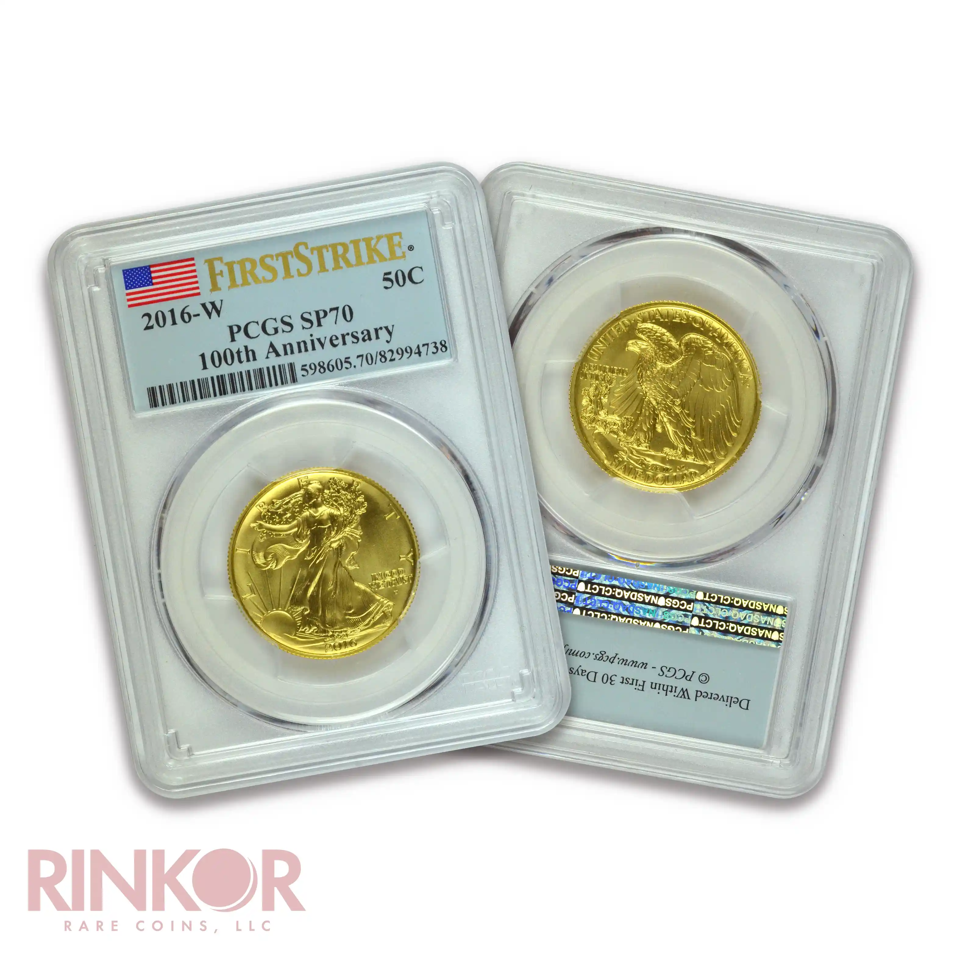2016-W Gold 1/2oz Walking Liberty Half Dollar 100th Anniversary First Strike PCGS SP 70