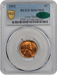 1952 Lincoln PCGS (CAC) RD 67 