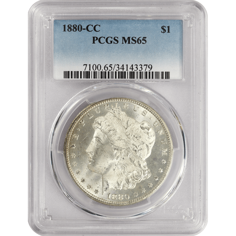 1880-CC $1 Morgan Silver Dollar - PCGS MS65 - WHITE, Great Luster