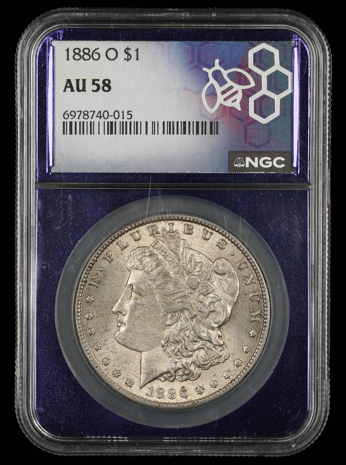 1886 O $1 NGC AU-58
