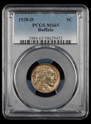 1938 D 5C PCGS Buffalo MS65