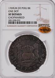 1769 LM JM Peru 8 Real XF Details Chopmarked Wings 