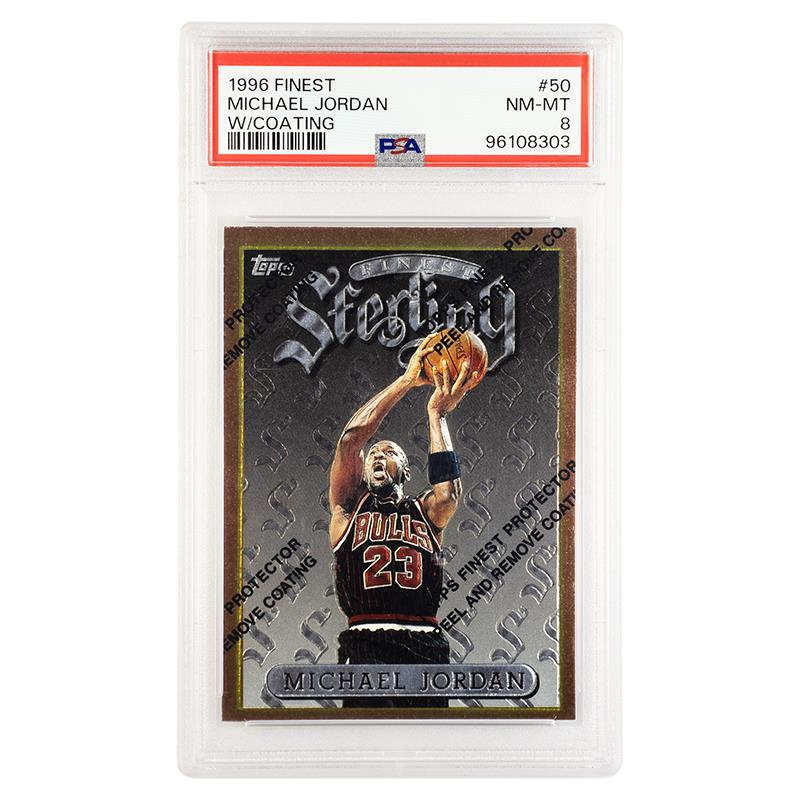 1996 Finest Michael Jordan W/ Coating #50 PSA NM-MT 8 Cert #96108303