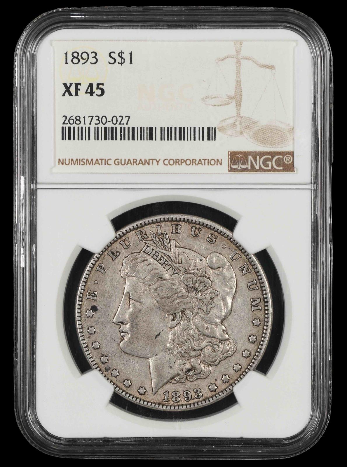 1893 $1 NGC XF-45