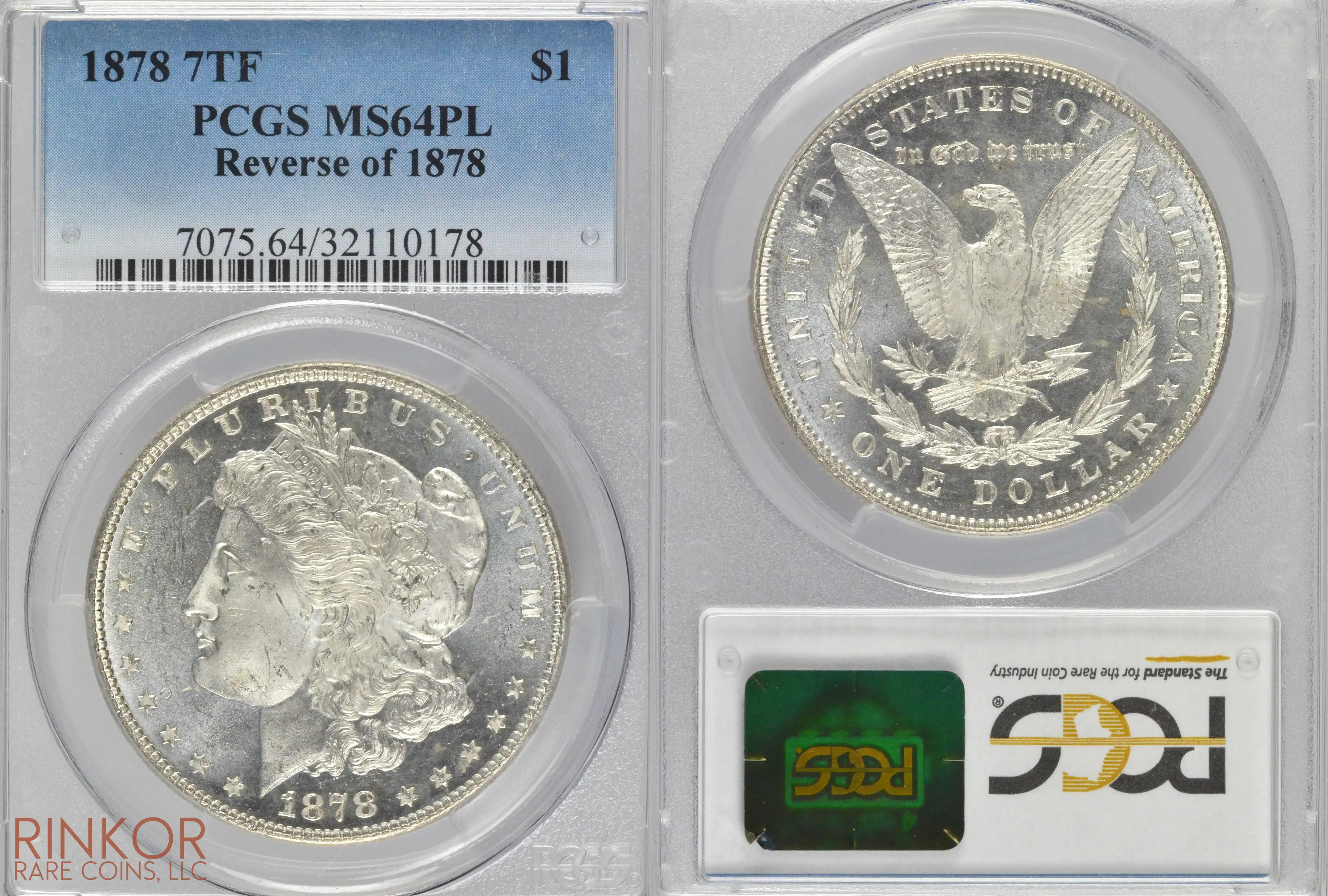 1878 7TF Reverse of 1878 $1 PCGS MS 64 PL