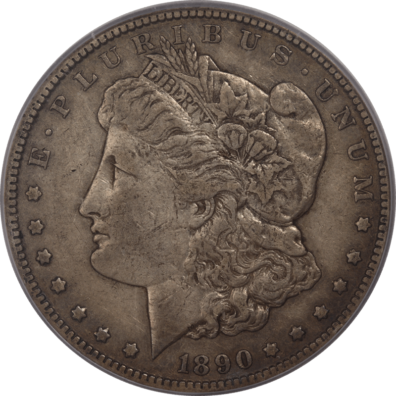 1890-CC Morgan Silver Dollar $1, ICG EF - Nice Original Con