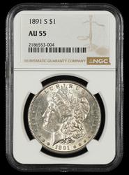 1891 S $1 NGC AU-55