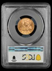 1907 $5 Gold Mint Error Struck Through Obverse The Fairmont Collection PCGS MS 63