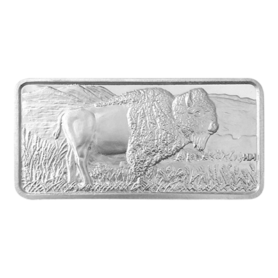 10 OZ SILVER BUFFALO BAR HIGHLAND MINT 