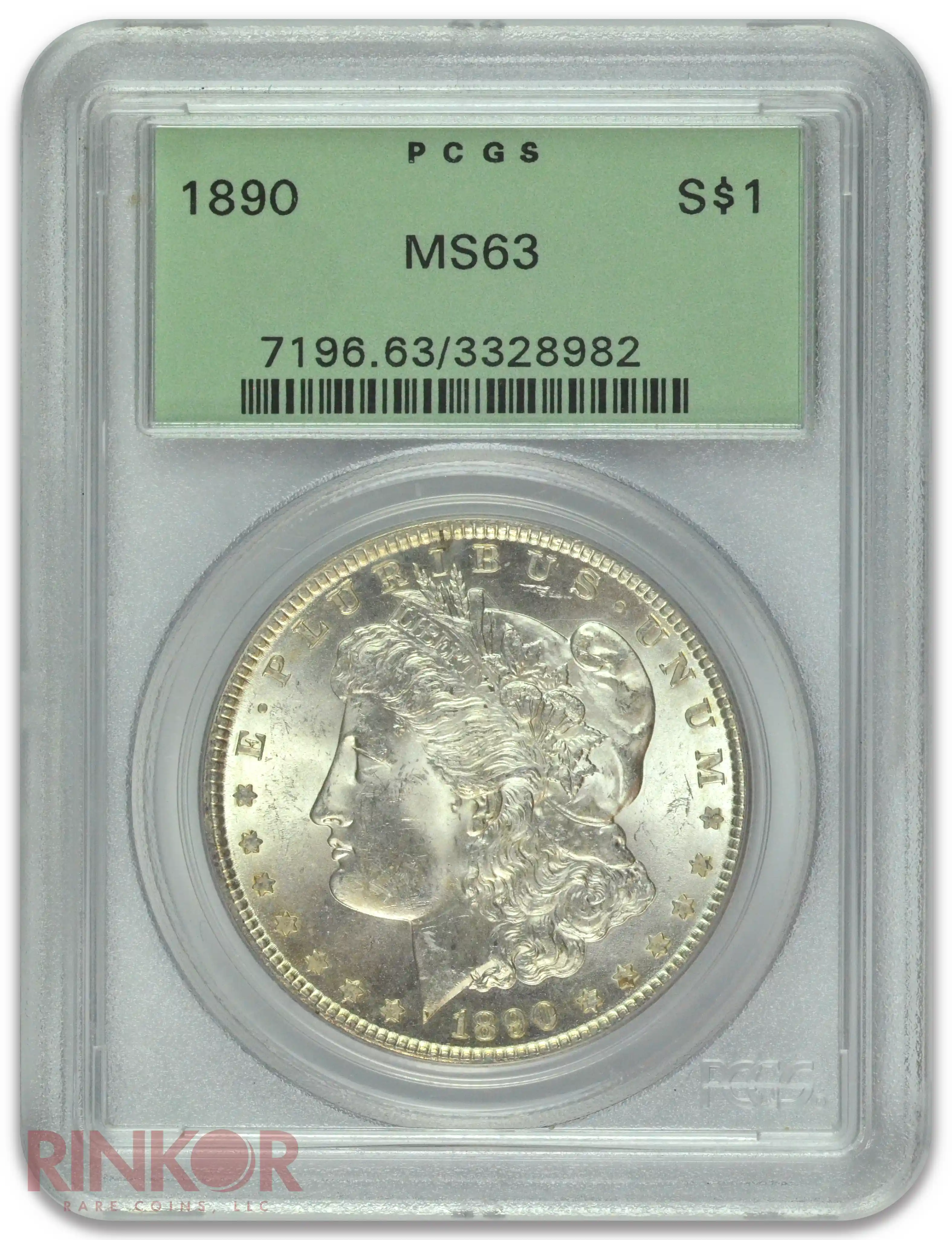 1890 $1 Morgan Dollar PCGS MS 63
