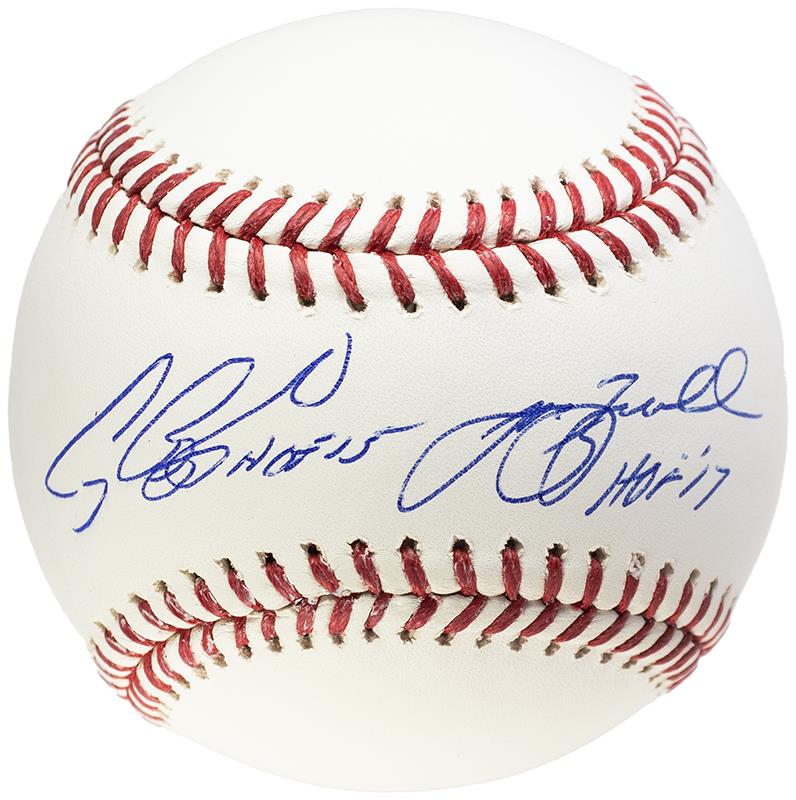 Jeff Bagwell & Craig Biggio Autographed Official Baseball Inscribed HOF 