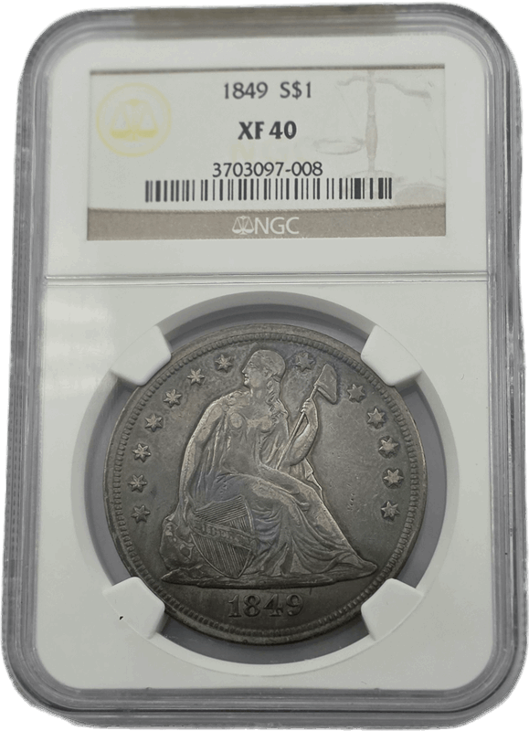 1849 $1 NGC XF40