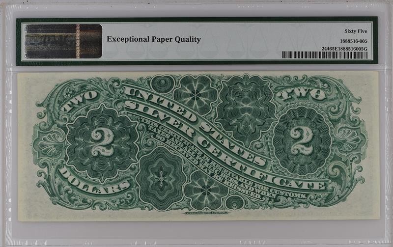 Fr. 244 1886 $2 Silver Certificate PMG 65 EPQ 