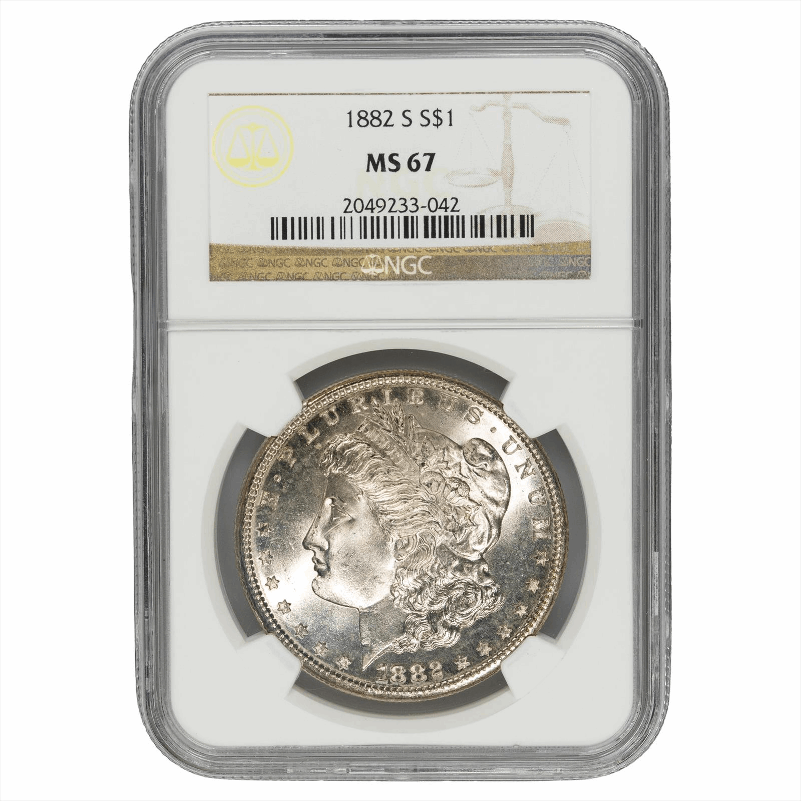 1882-S Morgan Silver Dollar $1 NGC MS 67