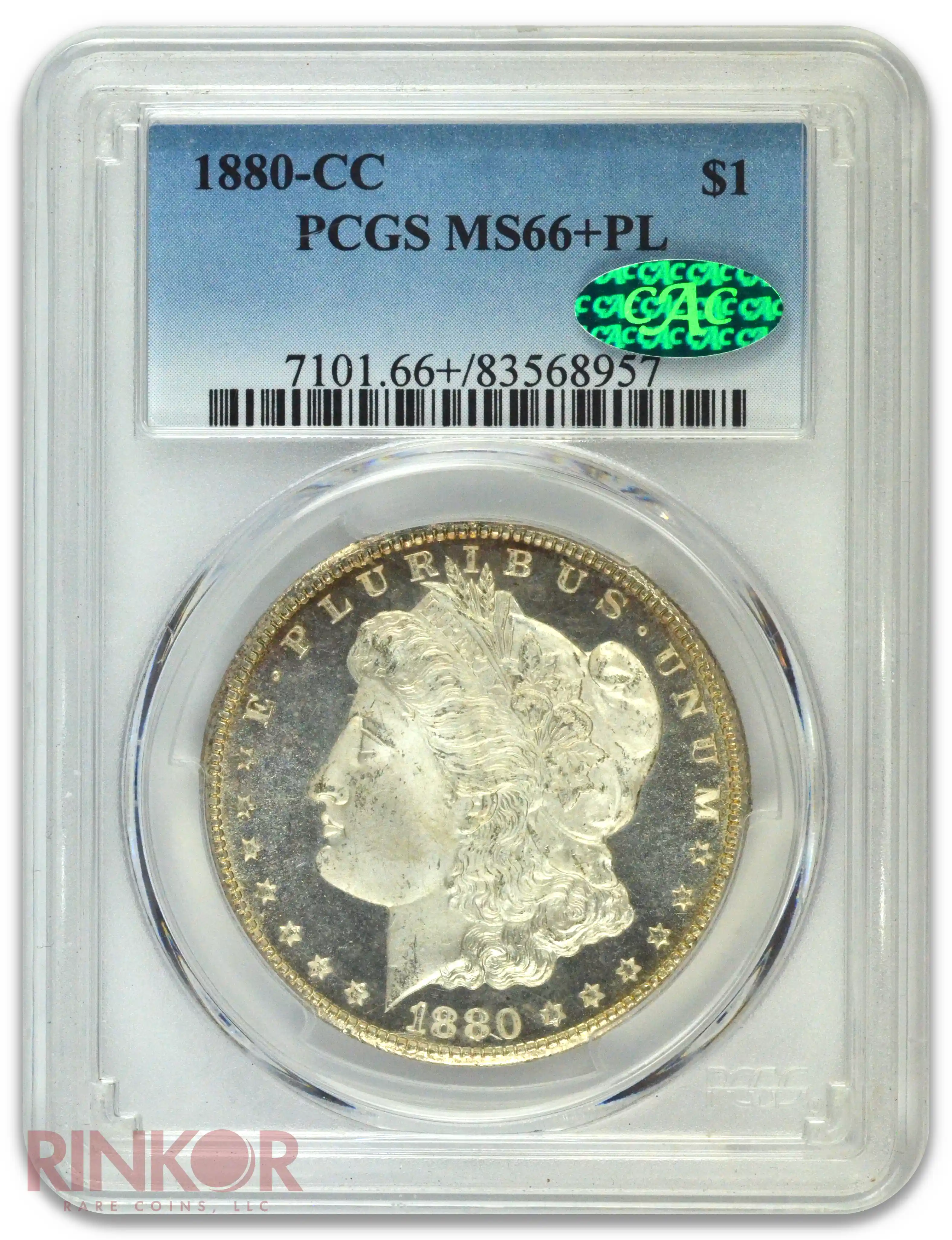 1880-CC $1 Morgan Dollar PCGS MS 66+ PL CAC