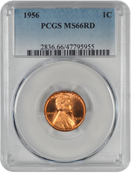 1956 Lincoln PCGS RD 66