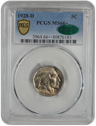 1928-D Buffalo PCGS CAC MS 66+