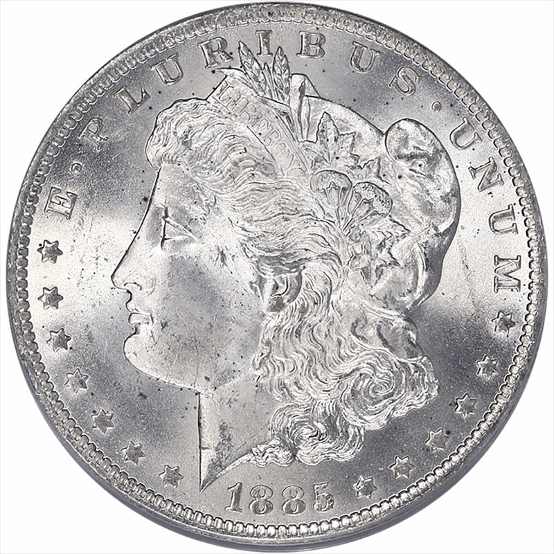 1885-O Morgan Silver Dollar, $1 PCGS MS 65 - Nice Original Coin, OGH