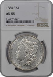 1884 S  Morgan Dollar NGC AU-55