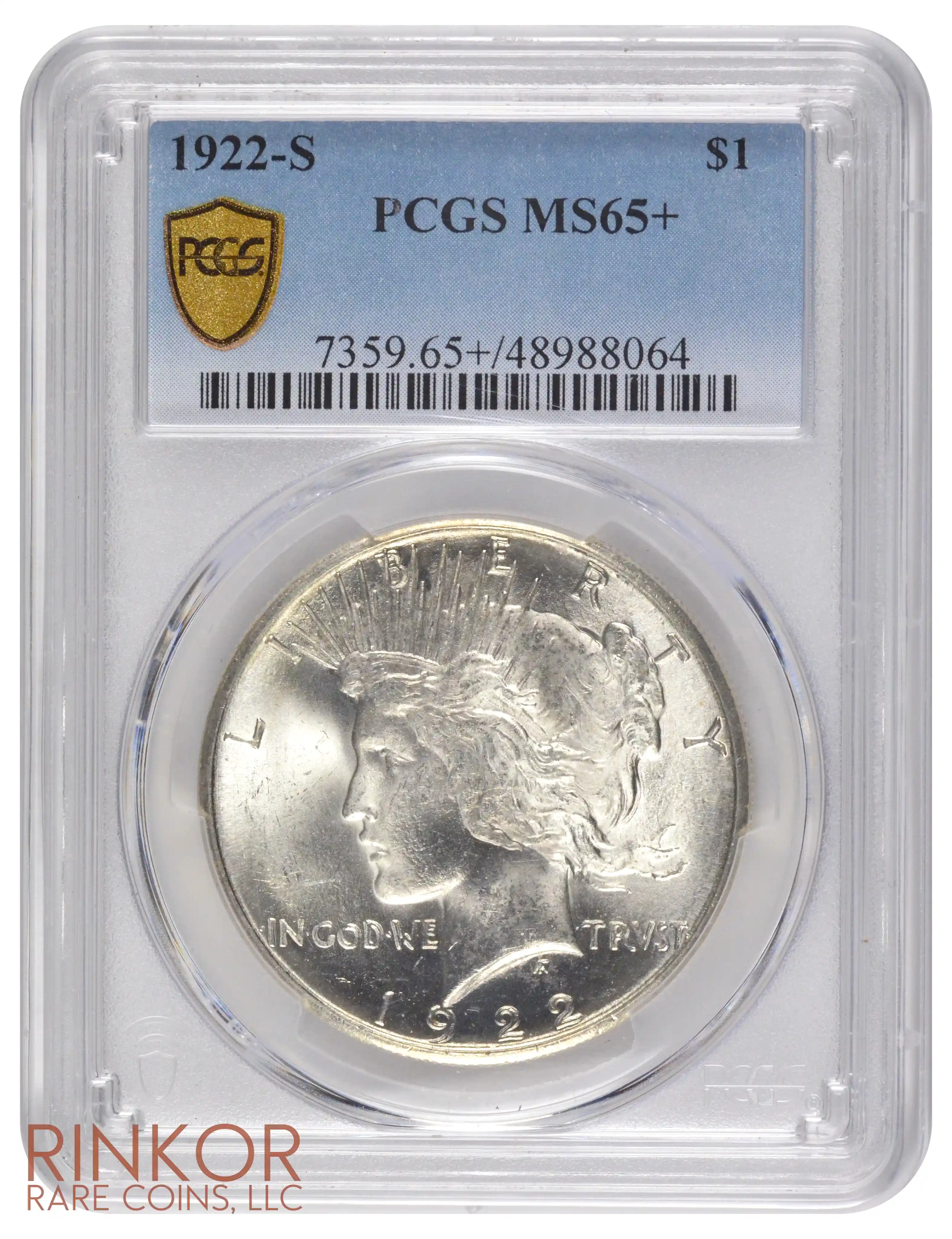 1922-S $1 PCGS MS 65+
