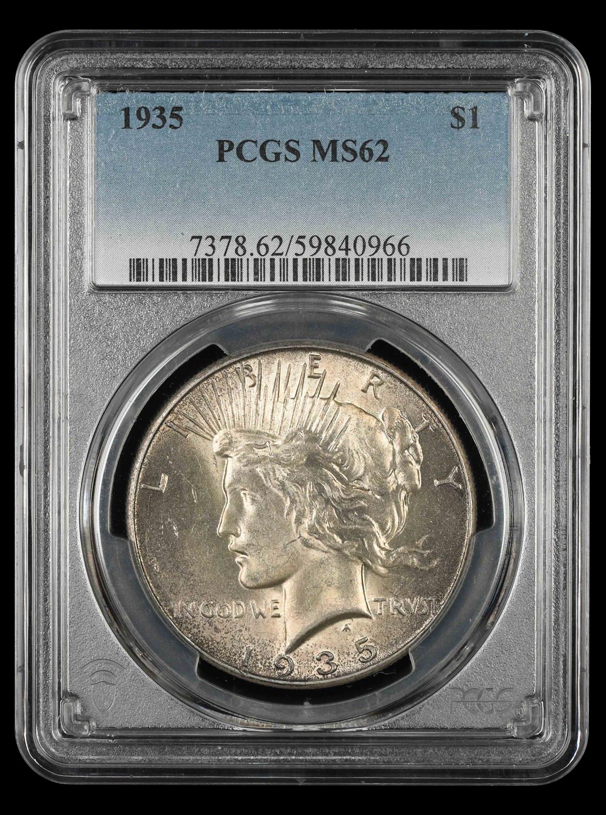 1935 $1 PCGS MS 62