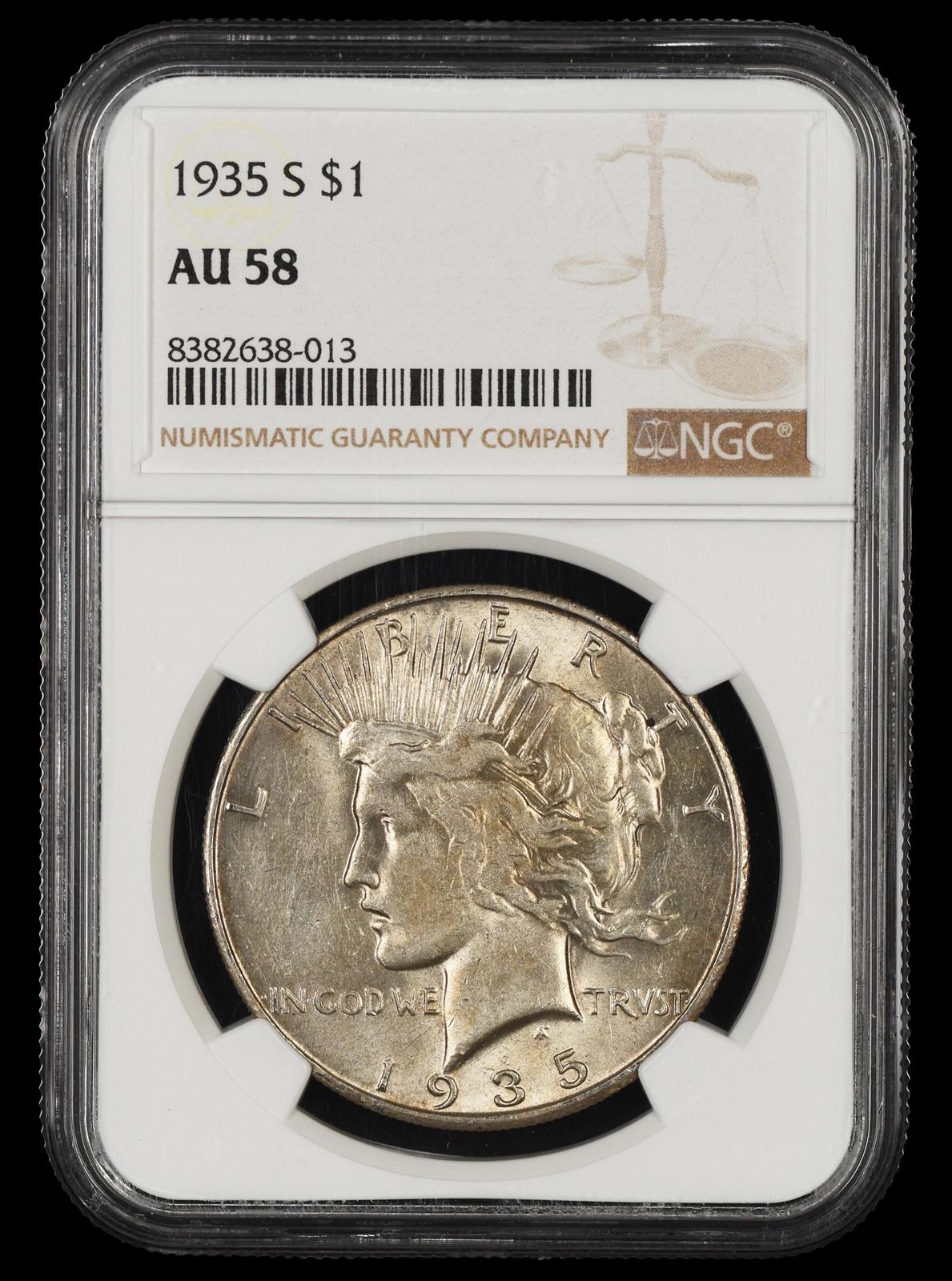 1935 S $1 NGC AU58
