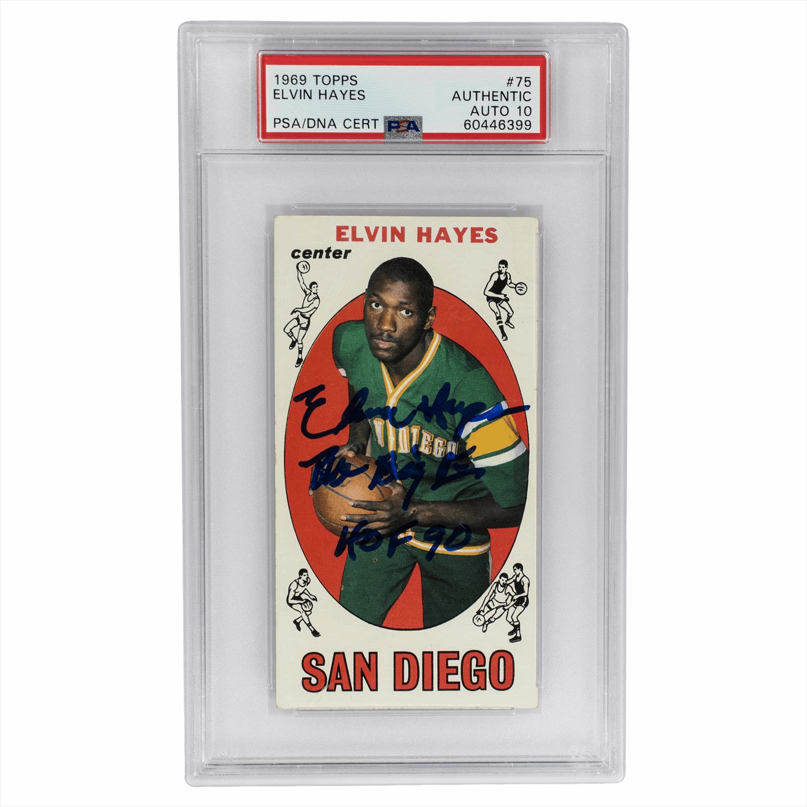 1969 Topps Elvin Hayes #75 PSA AUTHENTIC Auto 10 Cert #60446399