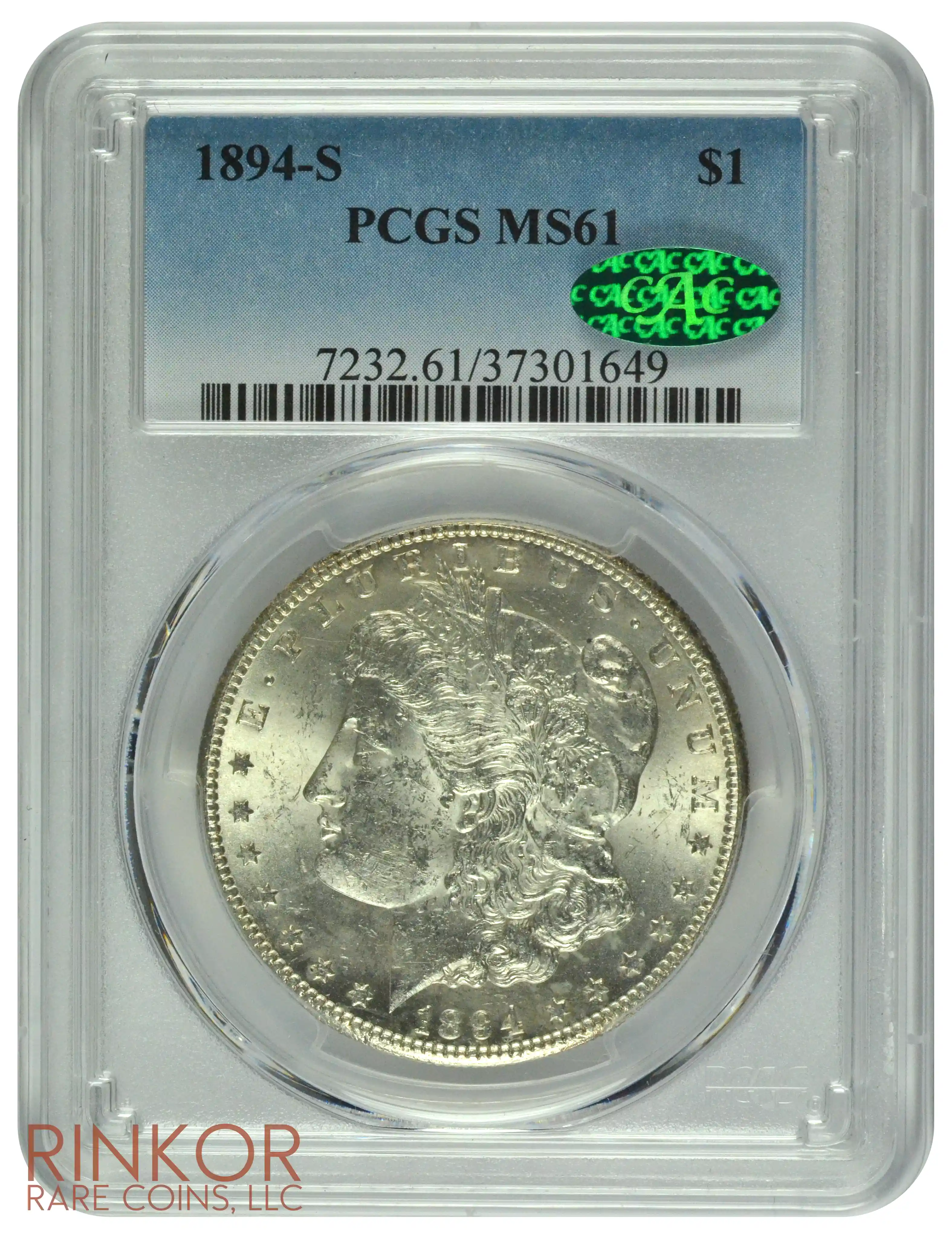 1894-S $1 PCGS MS 61 CAC