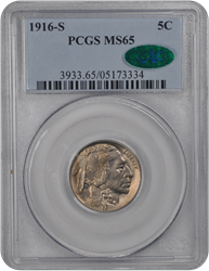 1916-S Buffalo PCGS CAC MS 65 