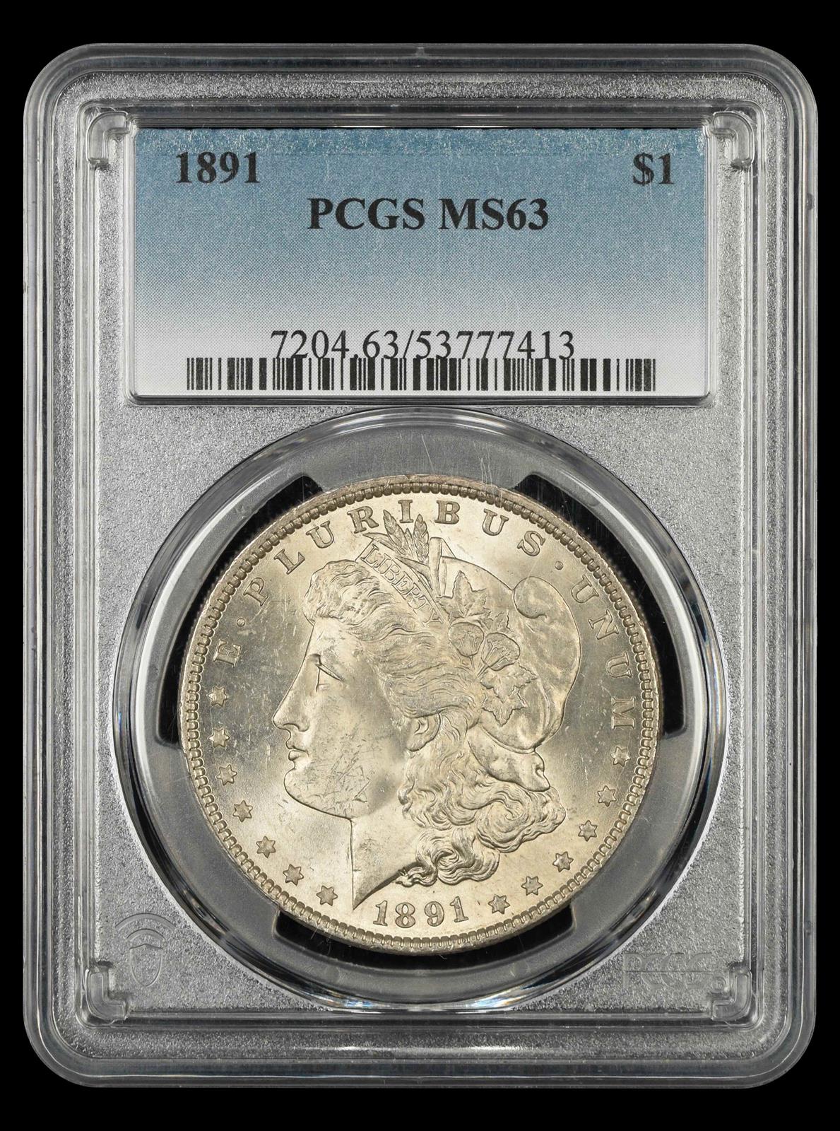 1891 $1 PCGS MS 63