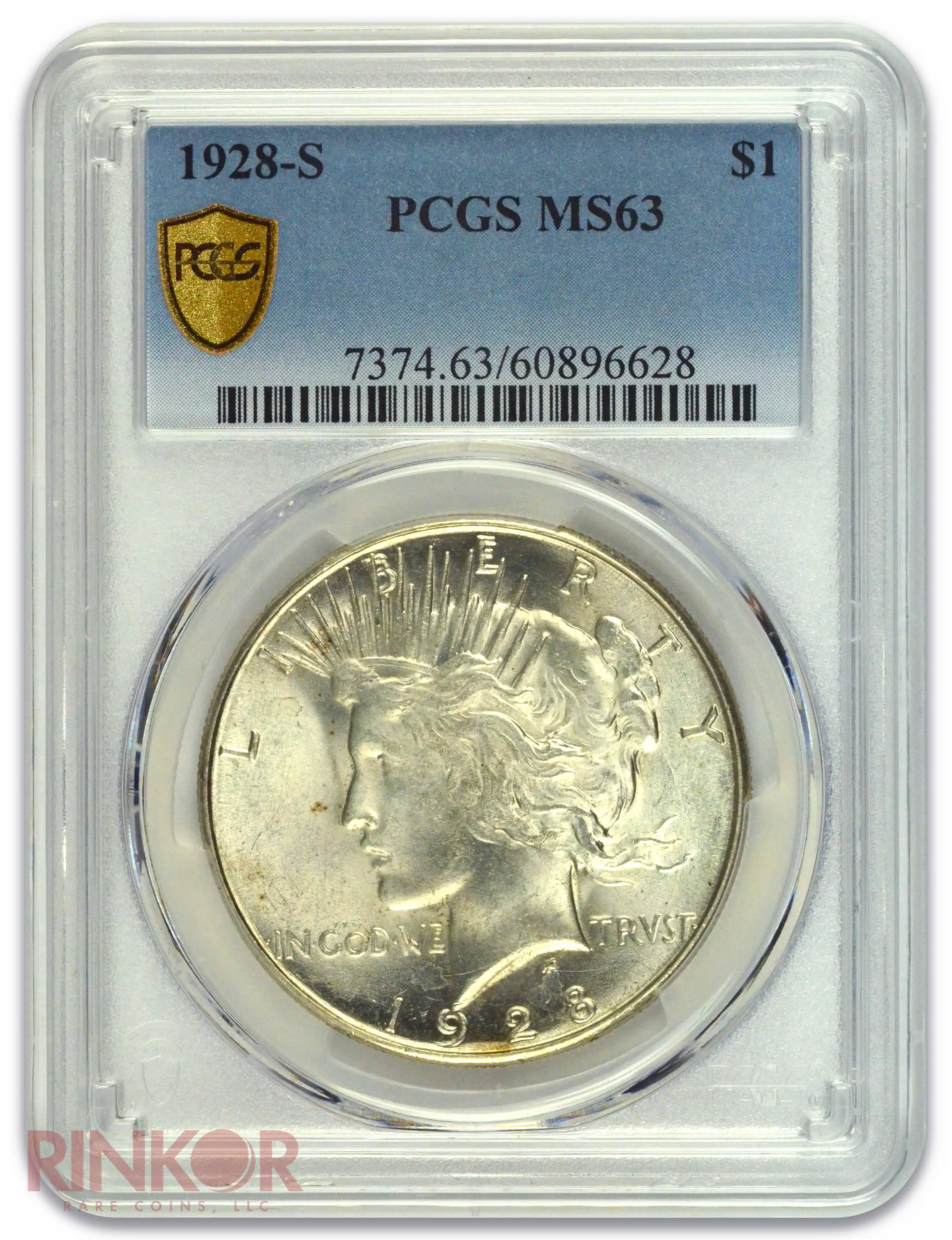 1928-S $1 Peace Dollar PCGS MS 63