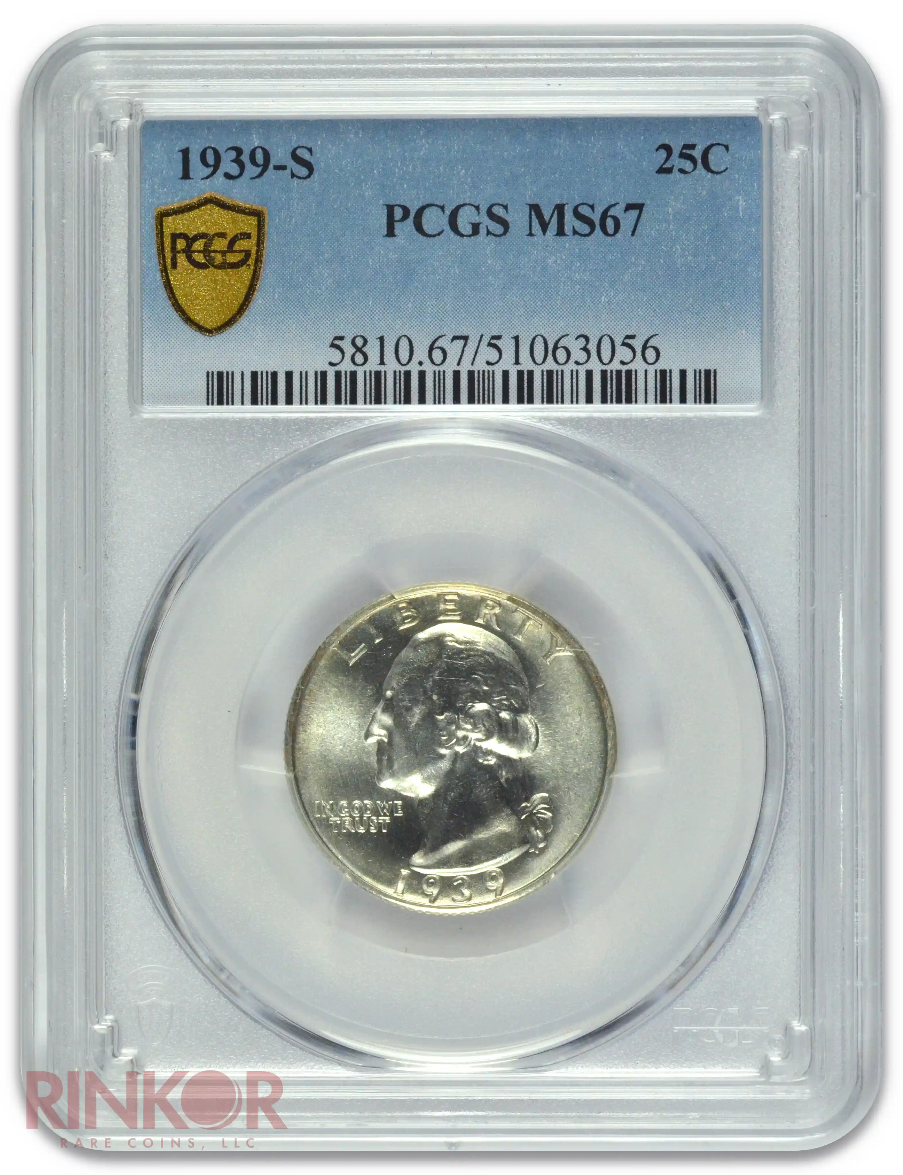 1939-S Washington Quarter PCGS MS 67