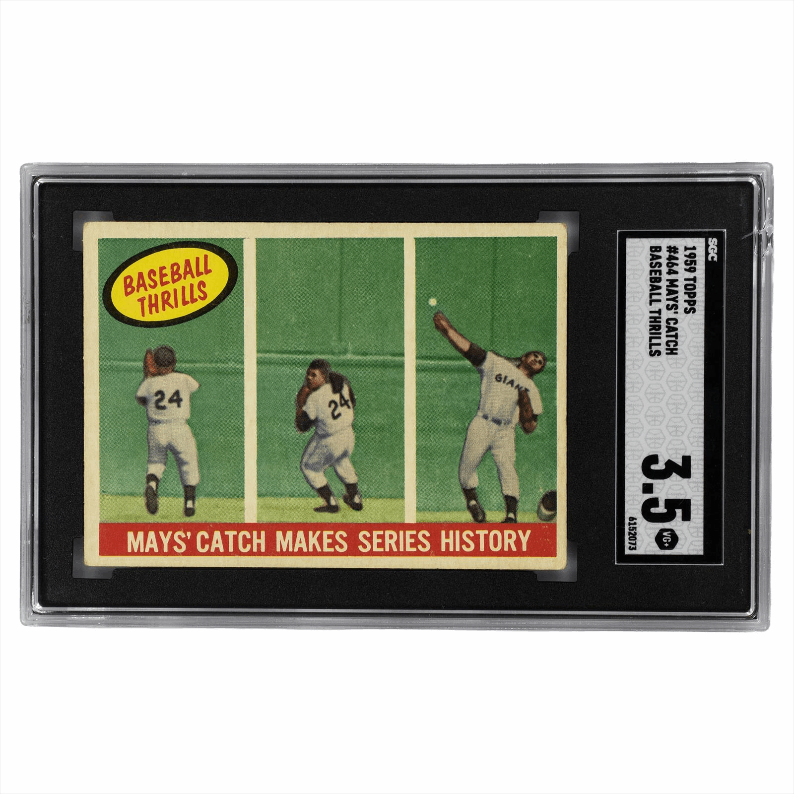 1959 Topps Mays Catch Baseball Thrills #464 SGC VG 3.5