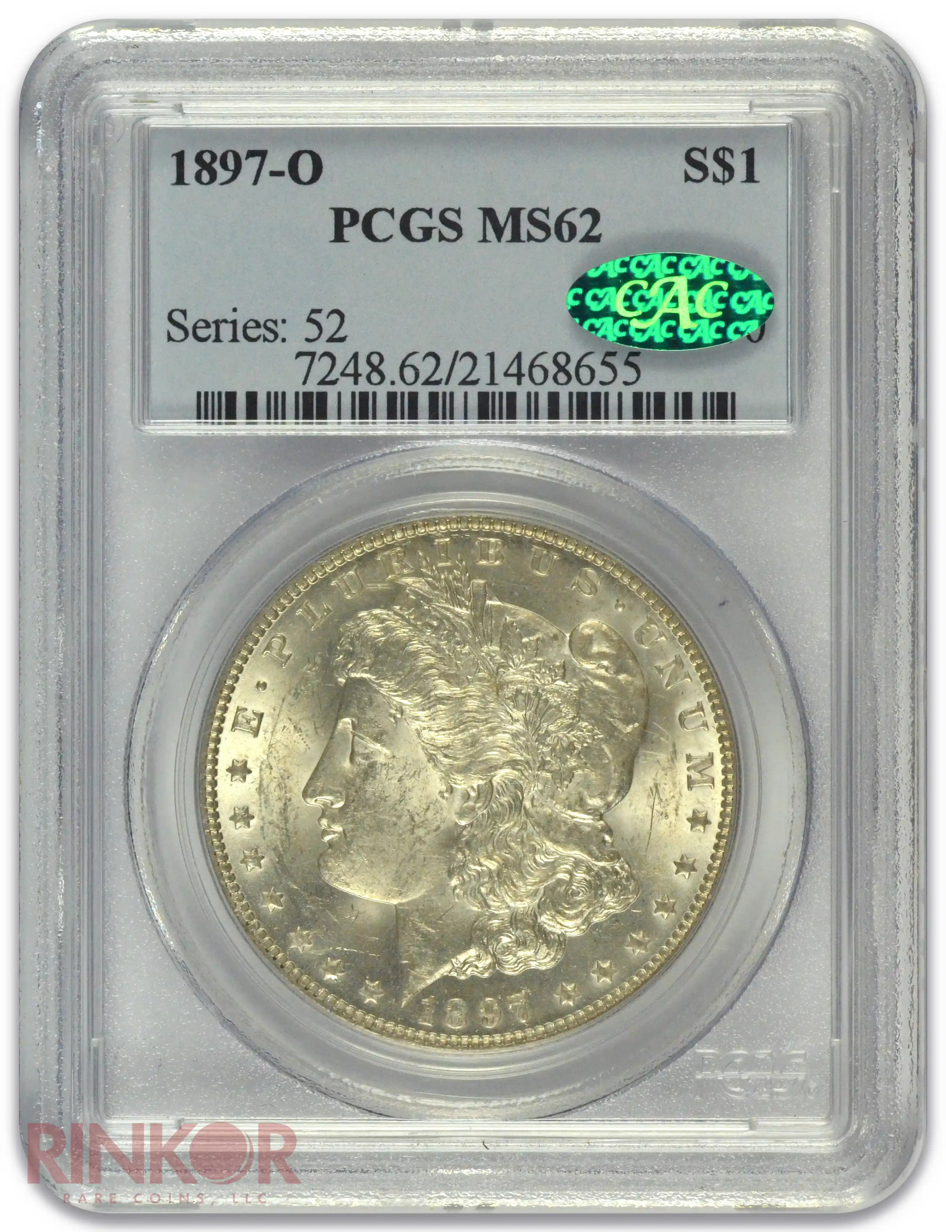 1897-O $1 Morgan Dollar PCGS MS 62 CAC