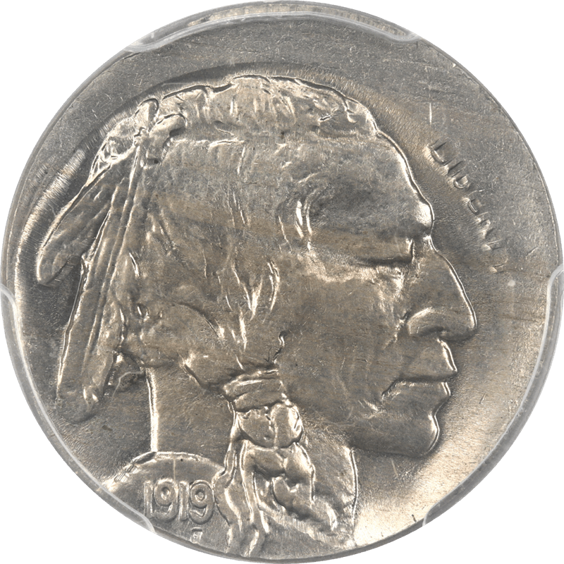 1919 Buffalo Nickel 5c PCGS AU Details Mint Error: Stk 10% Off Center 