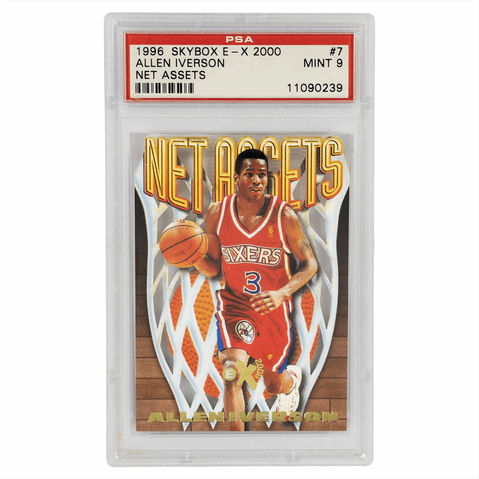 1996 SKYBOX E-X 2000 ALLEN IVERSON NET ASSETS #7 PSA MINT 9 