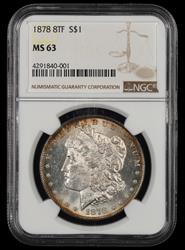 1878 8TF $1 NGC MS63