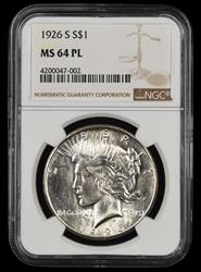 1926 S $1 NGC MS 64 PL