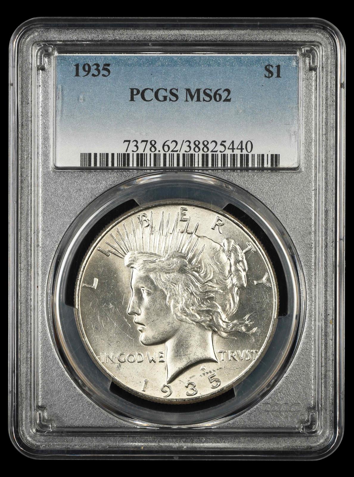 1935 $1 PCGS MS62