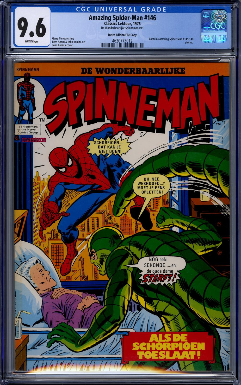 Amazing Spider-Man #146 CGC 9.6 (Classics Lektuur, 1976) Dutch Edition/File Copy 