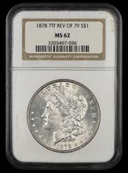 1878 7TF Rev Of 79 $1 NGC MS 62