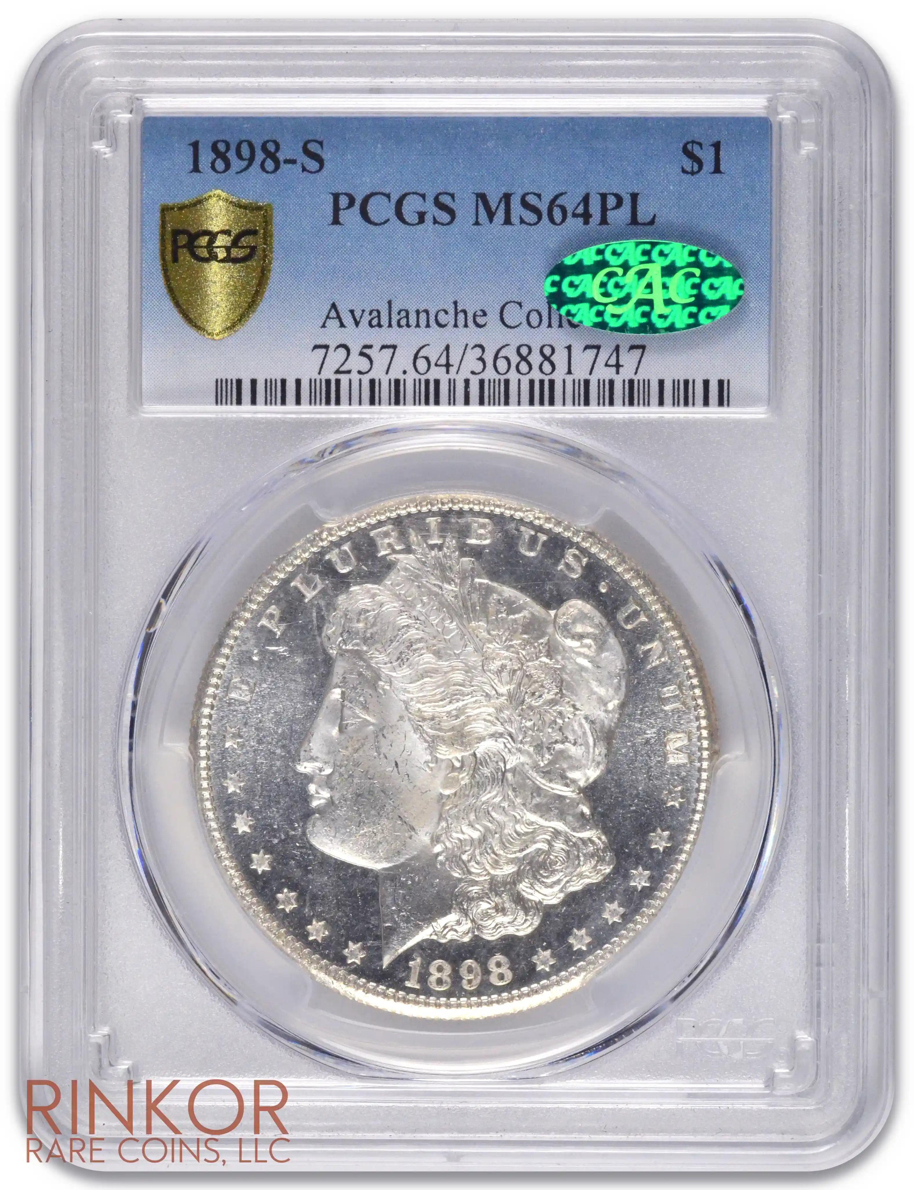 1898-S $1 PCGS MS 64 PL CAC