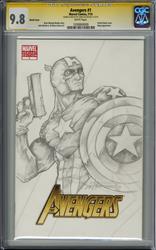 Avengers #1 CGC Signature Series 9.8 (Marvel, 2010) Signed & Sketch by Chris Fulton 