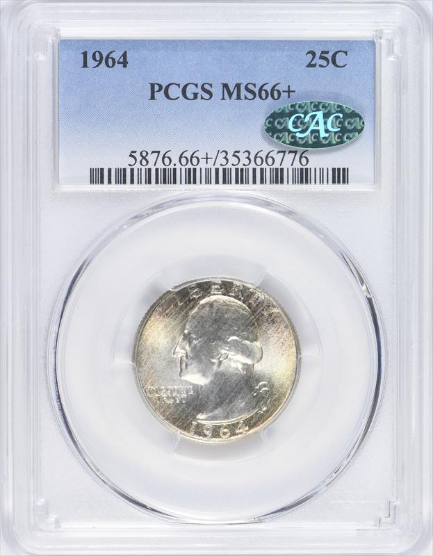 1964 25C PCGS MS 66+ CAC