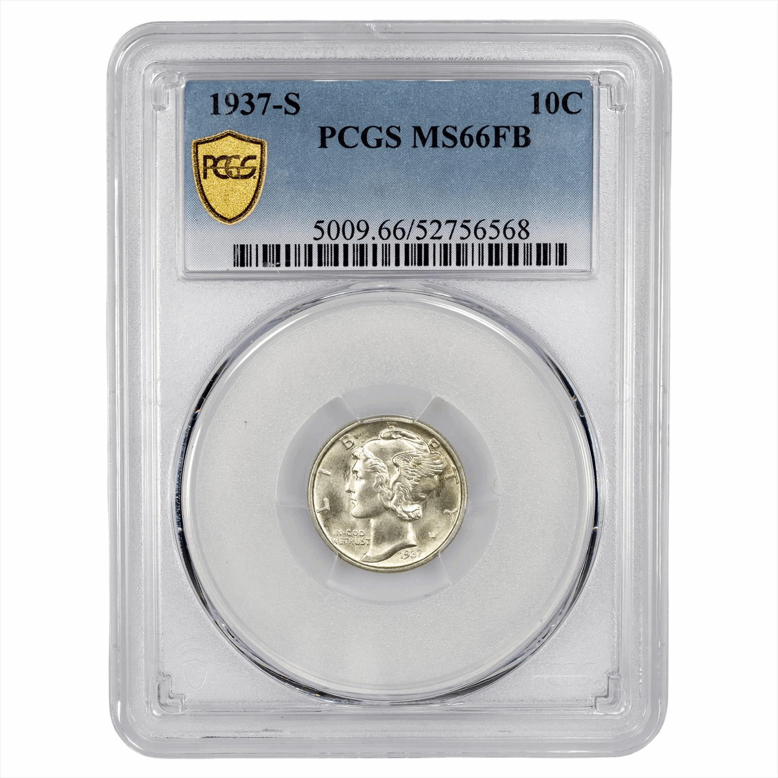 1937-S Mercury Dime 10C PCGS MS 66 FB