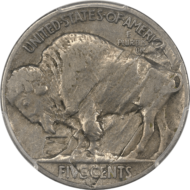 1938-D Buffalo Nickel 5c PCGS VF25 Mint Error: Lamination Reverse 