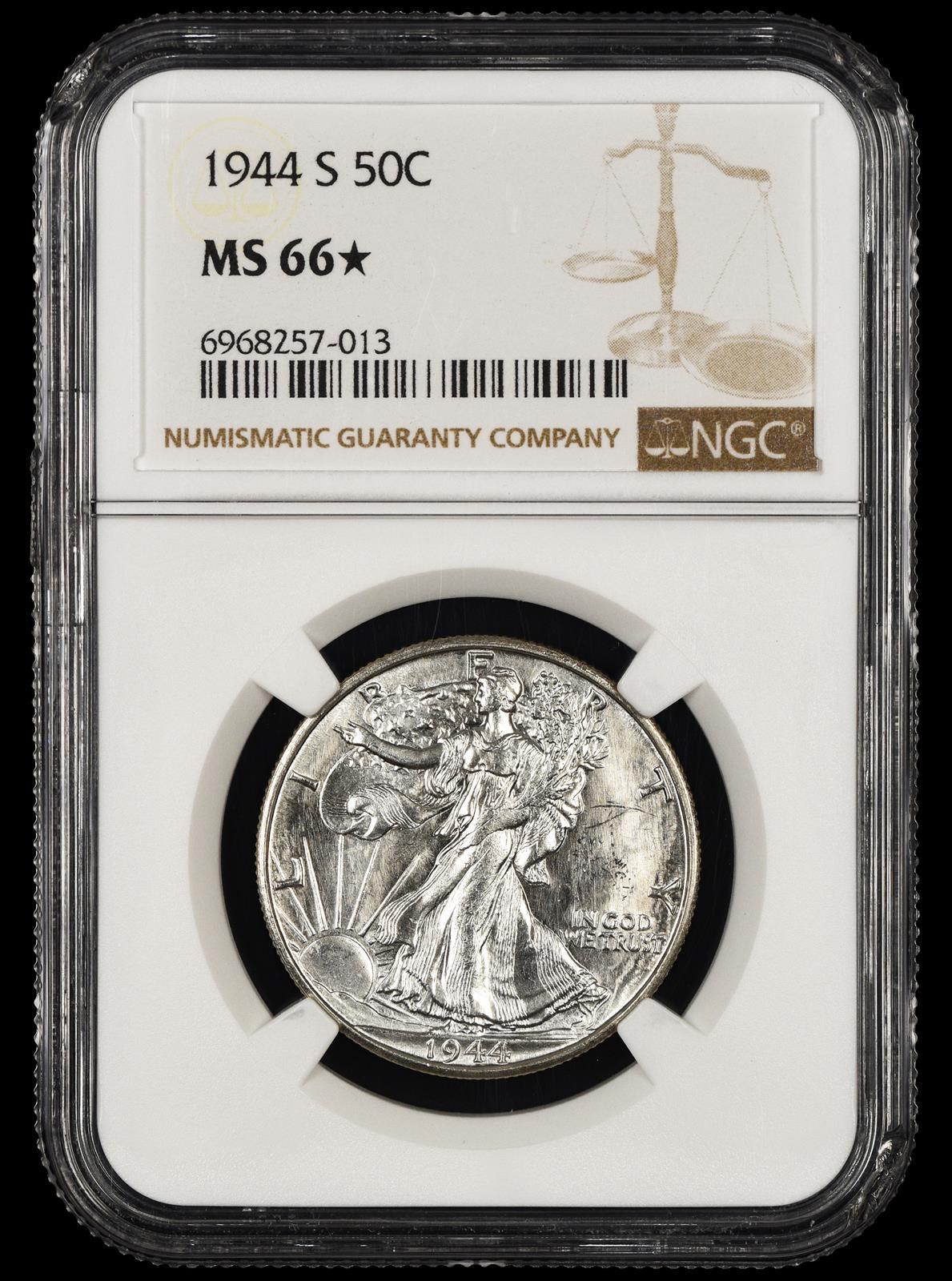1944 S 50C NGC  MS66★