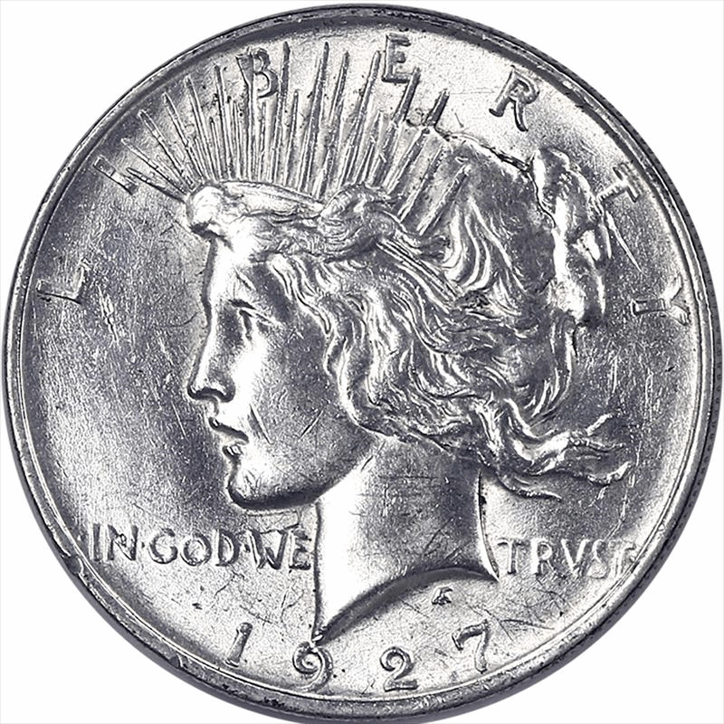 1927-D Peace Dollar AU+