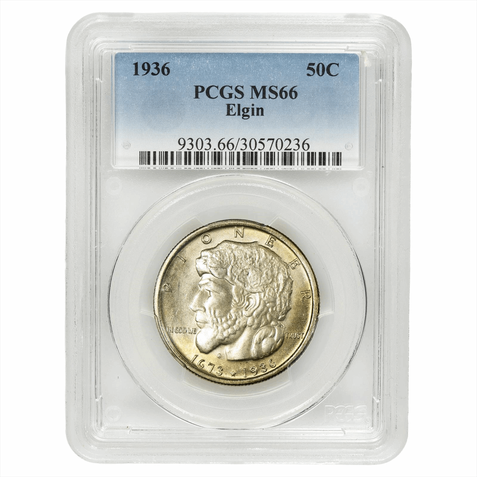 1936 Elgin Commemorative Half Dollar 50C PCGS MS 66