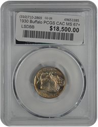 1930 Buffalo PCGS CAC MS 67+